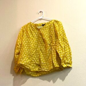 yellow long sleeve blouse with flowers